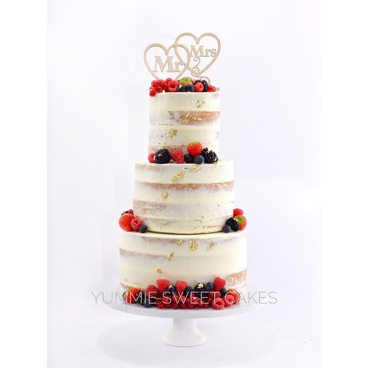 Figura tarta Mr & Mrs corazones