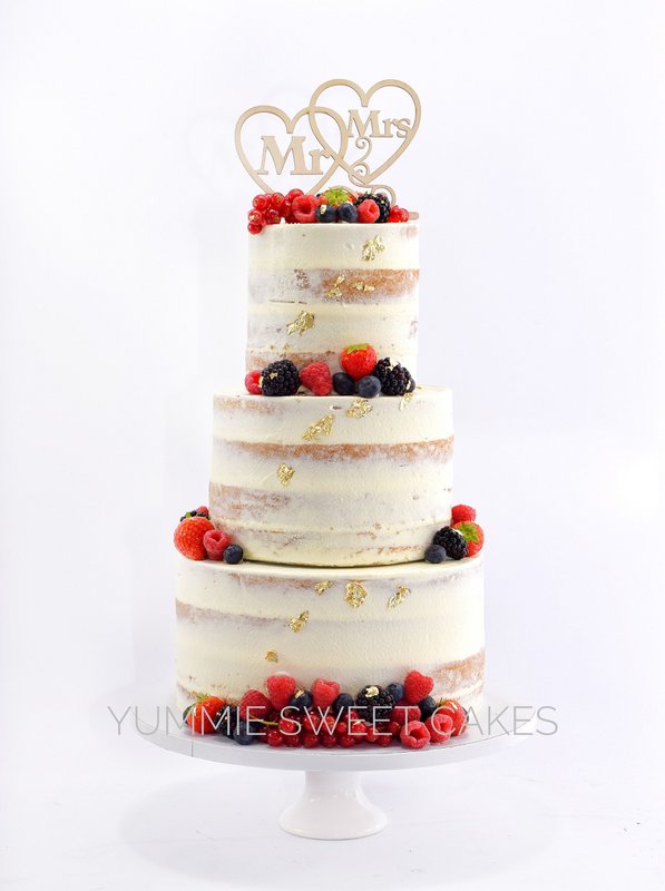 Figura tarta Mr & Mrs corazones