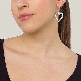 Silver heart hook earring Heart silver hook