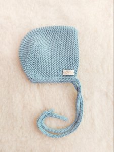 Merino bonnet mutsje zeegroen