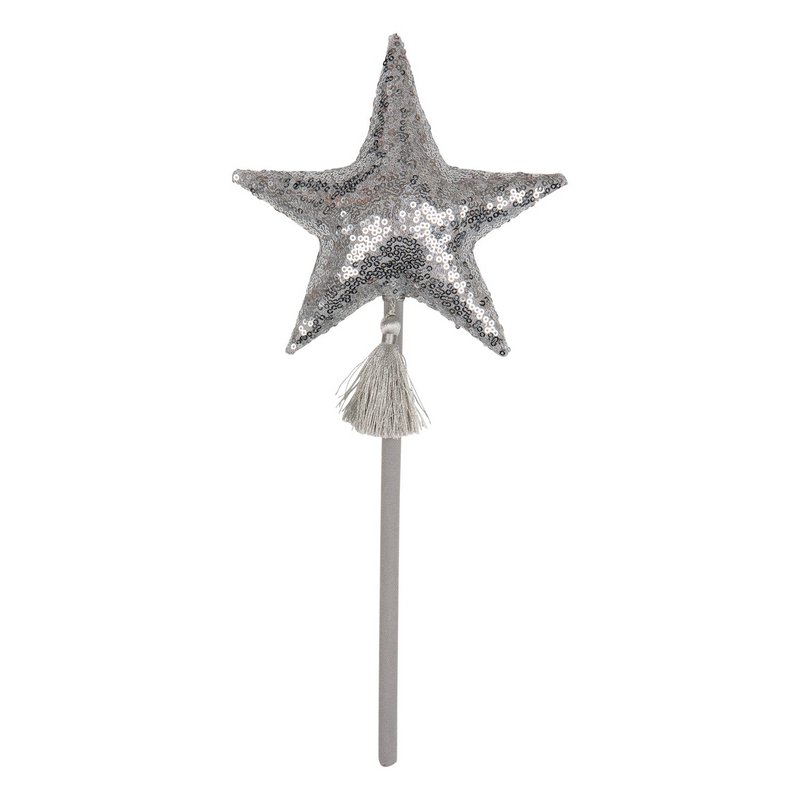 “Silver Sequins” Fairy-tale Crown and Wand Magic Set