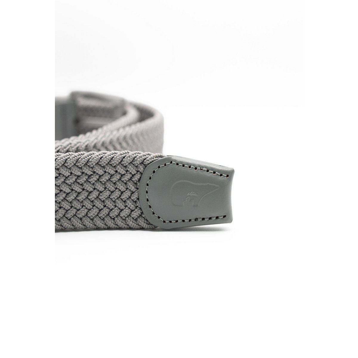 Recycled Elastic Woven Belt Plain Grey