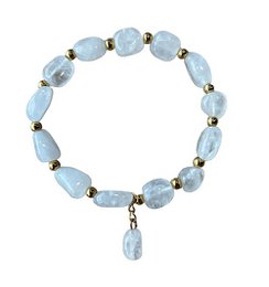 Women's bracelet Rock crystal with gold-colored stainless steel intermediate beads