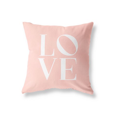 Buitenkussen – Roze - LOVE