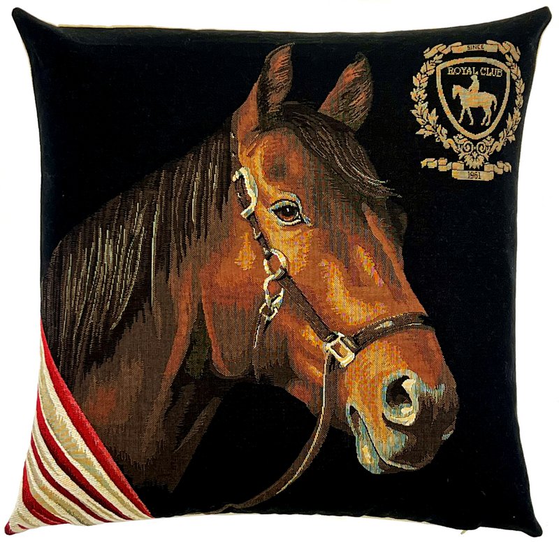 cojín de tiro de caballo - regalo de caballo - cojín de tapiz