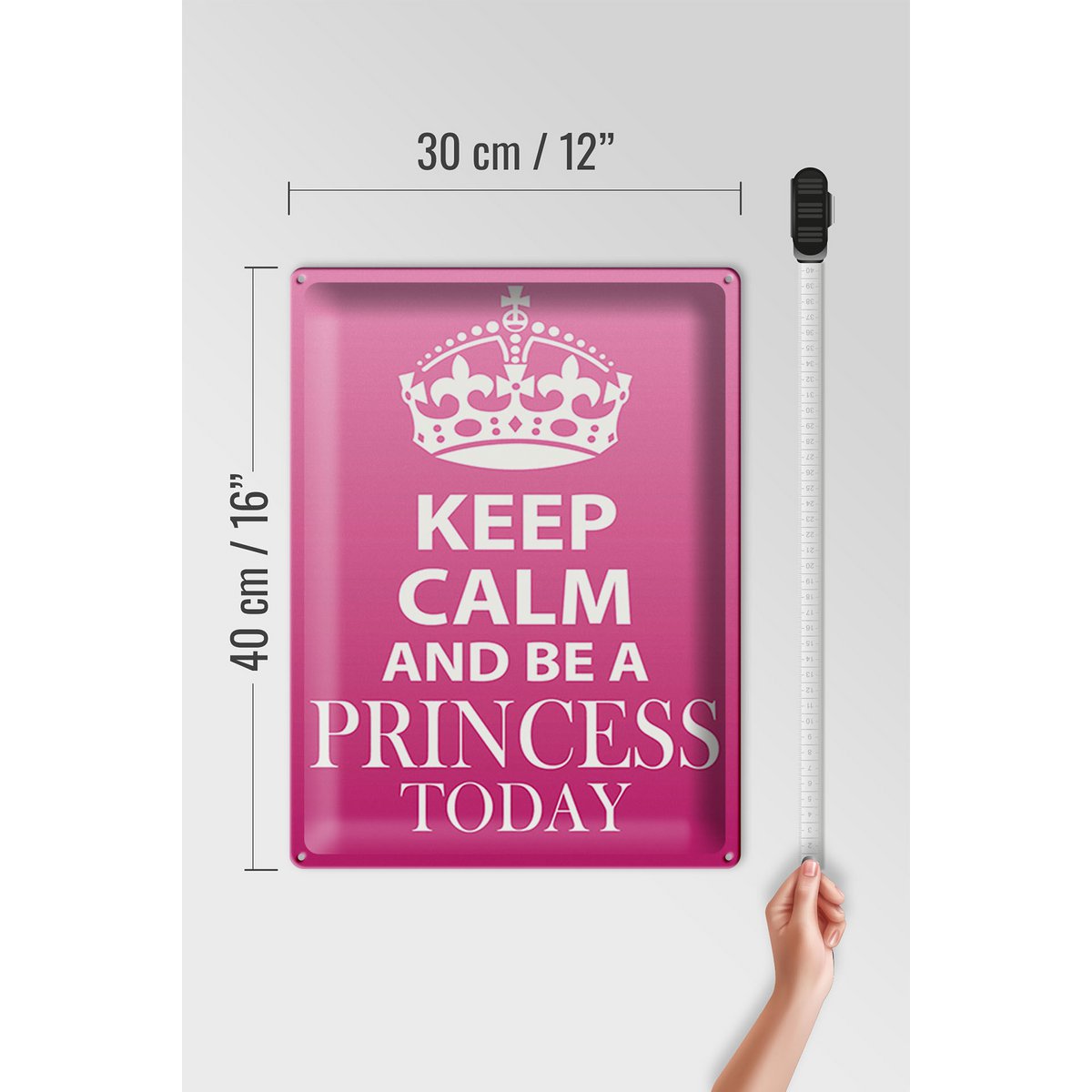 Blechschild Spruch 30x40cm Keep Calm and be a Princess