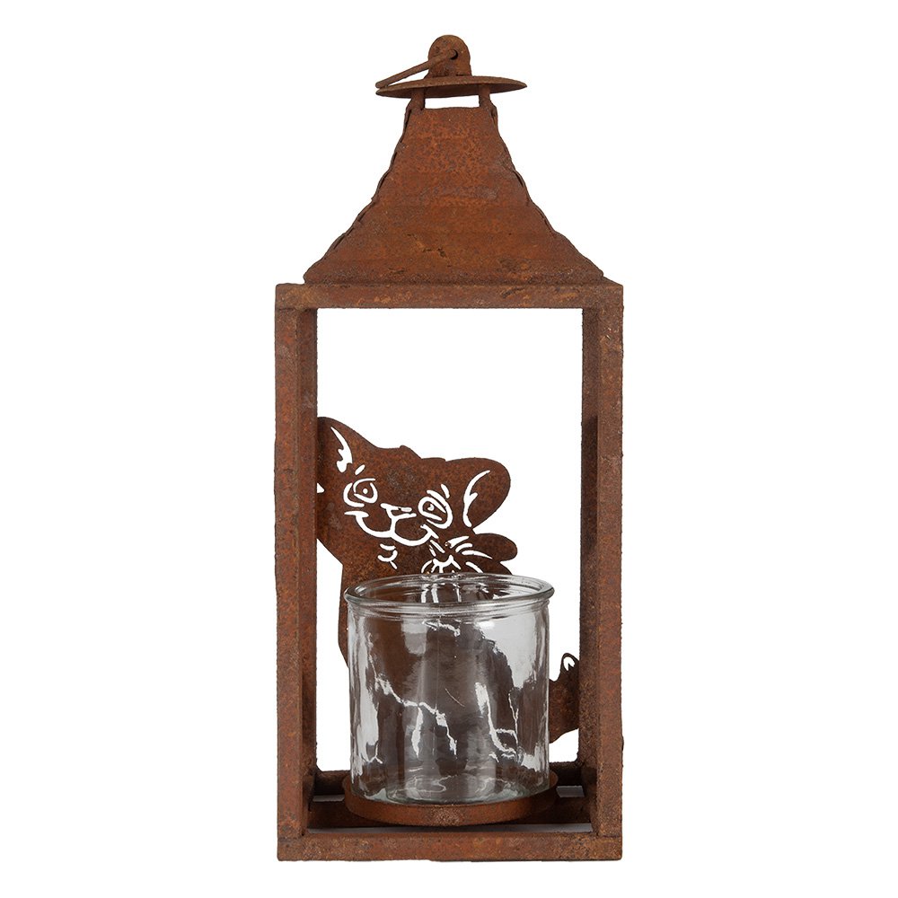 Lantern 15x15x37 cm brown metal