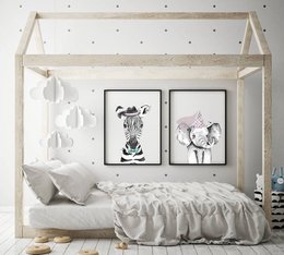 Elephant Children's room poster Hoedje