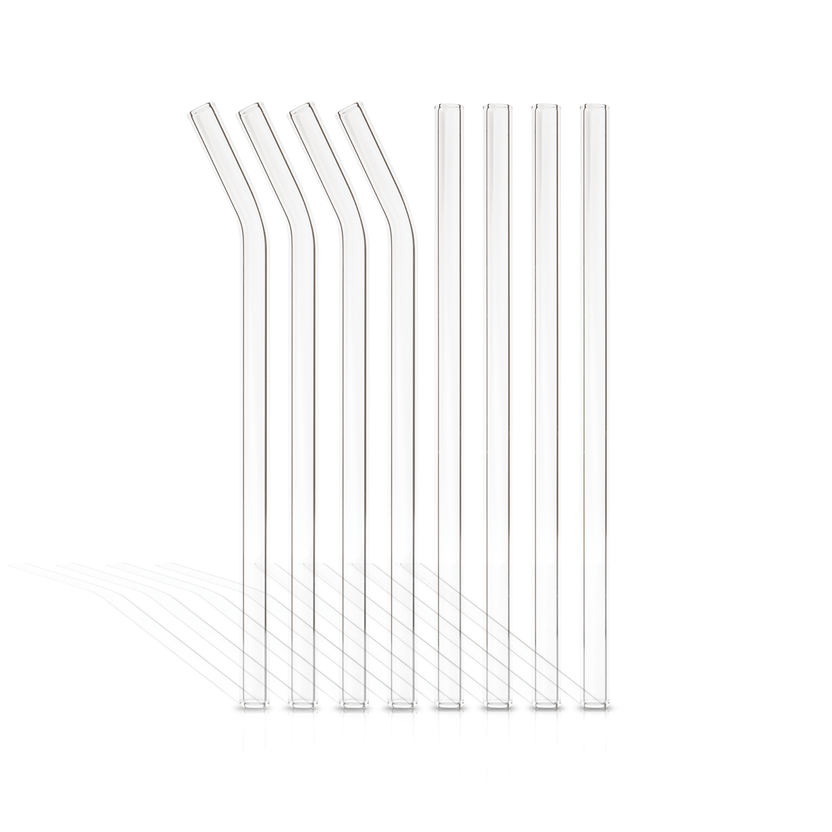 Glas Strohhalme, 8er Set