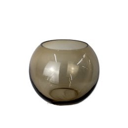 Vase glass round brown glass vase handmade ball vase low