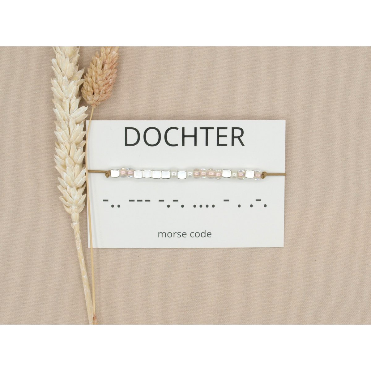 Morse code armband Dochter (zilver,rosé goud,goud)
