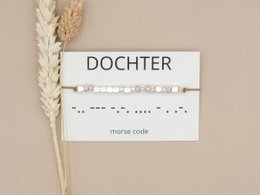 Morse code armband Dochter (zilver,rosé goud,goud)