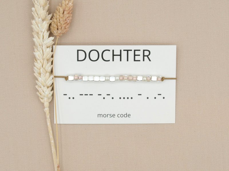 Morse code armband Dochter (zilver,rosé goud,goud)