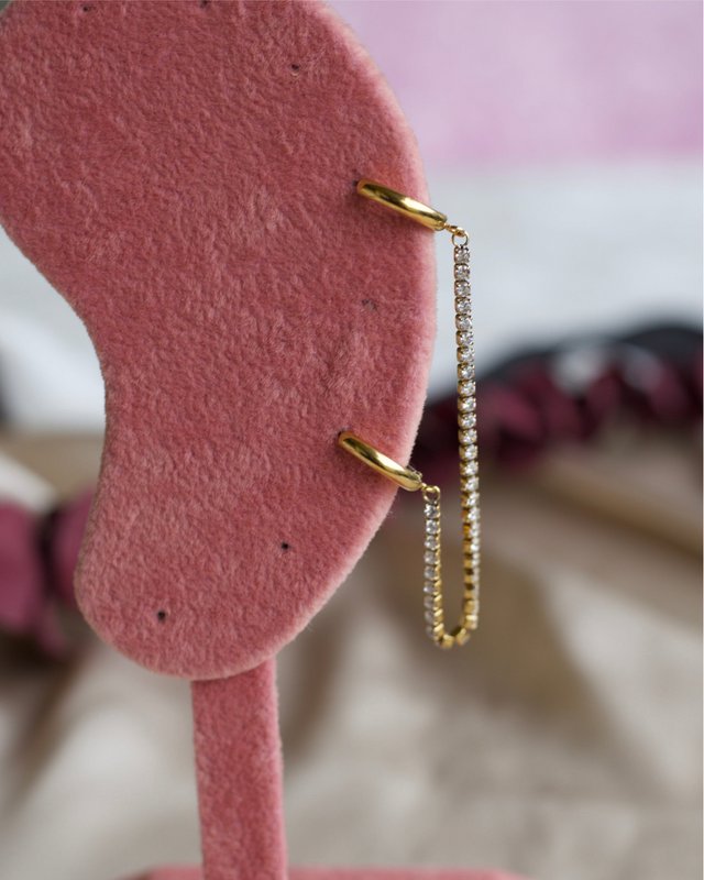 Chesil - Double Piercing Chain Earrings