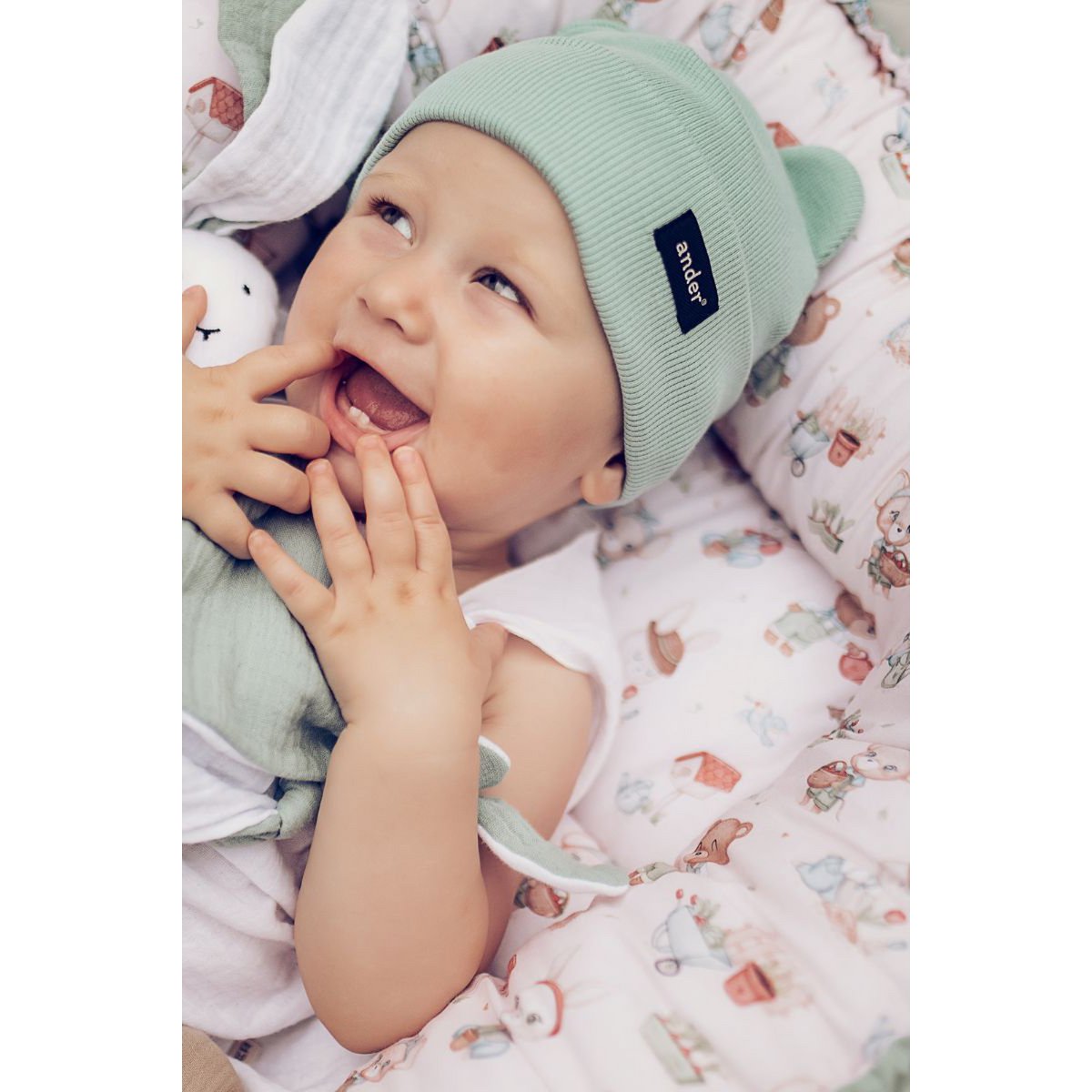 Nid d'enfant OLIVIER - 100% coton - sauge