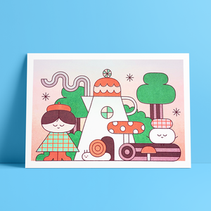 Risograph-Druck: Waldfreunde (A4-Format)