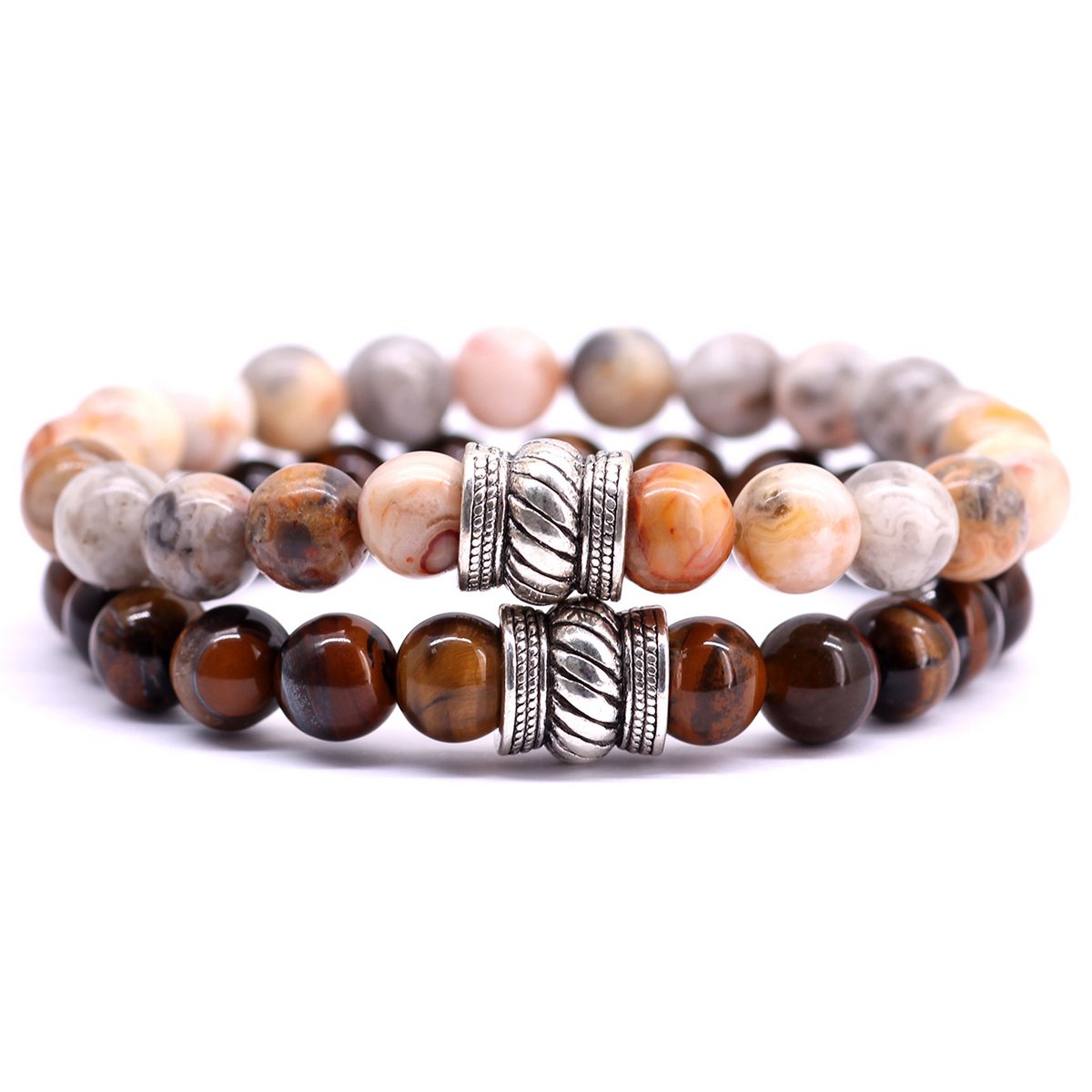 Bali Set Crazy Agate x Brown Tiger Eye