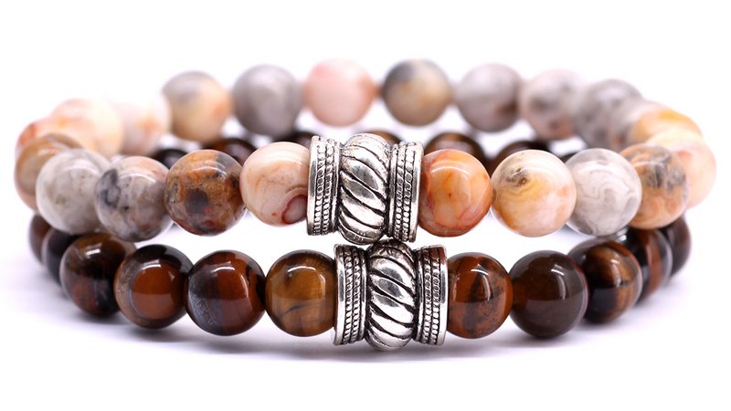 Bali Set Crazy Agate x Brown Tiger Eye