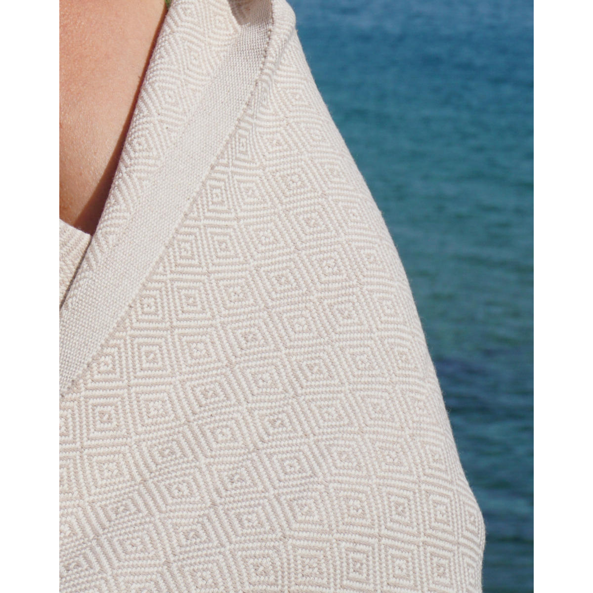 Telo mare Hammam in cotone DIAMANT – Leggero e ad asciugatura rapida – Beige - 180x100 cm
