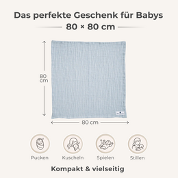 Blue 4 in 1 Muslin Baby Blanket