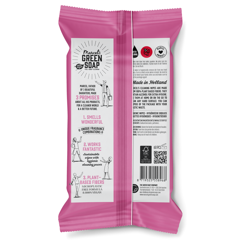 Hygienische Reinigungstücher Patchouli & Cranberry