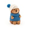 Zacht speelgoed, prik de egel in witte/blauwe hoed (18 cm)
