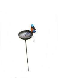 Metalen baby kingfisher kom op stok