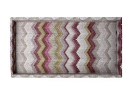 Tablet rechthoekig kunstmatig leer zigzag roze cosmetische lade
