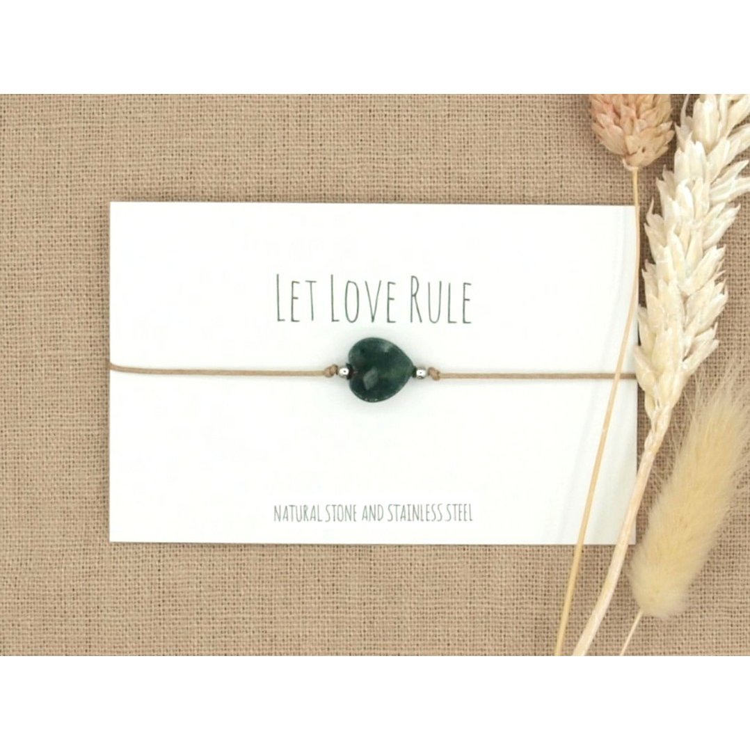 Armband love chalcedoon goud,zilver RVS