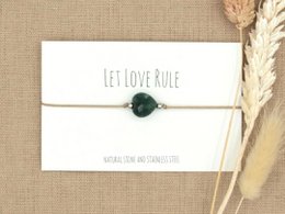 Armband love chalcedoon goud,zilver RVS