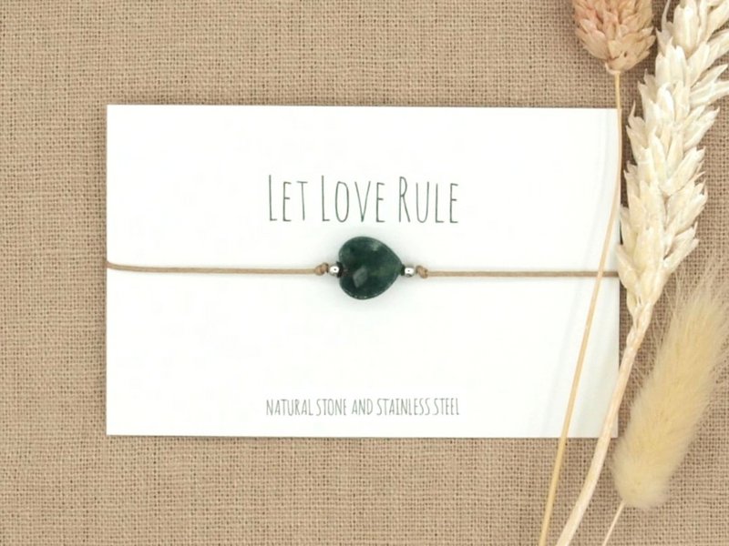 Armband love chalcedoon goud,zilver RVS