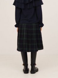 Evermore Plaid Blue and Red Pleated Skirt