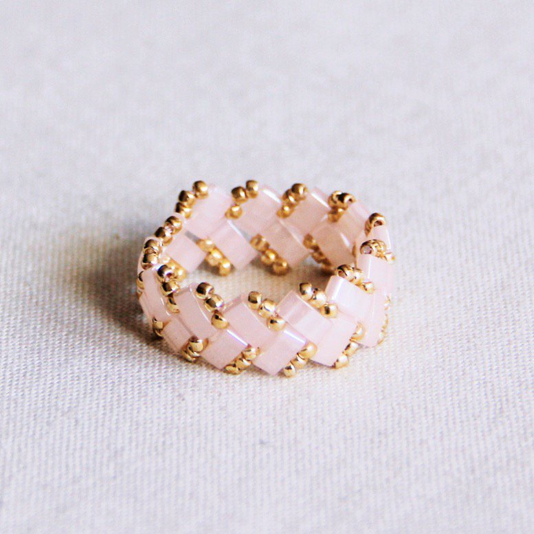 Anello Tilabead - rosa chiaro/oro