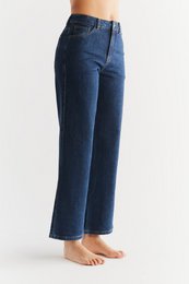 WE1009-231 | Damen Jeans med brede ben - Lapis Blue