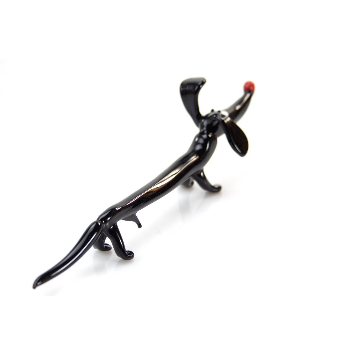 Glass dachshund - Black - length 20 cm - Handmade