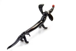 Glass dachshund - Black - length 20 cm - Handmade