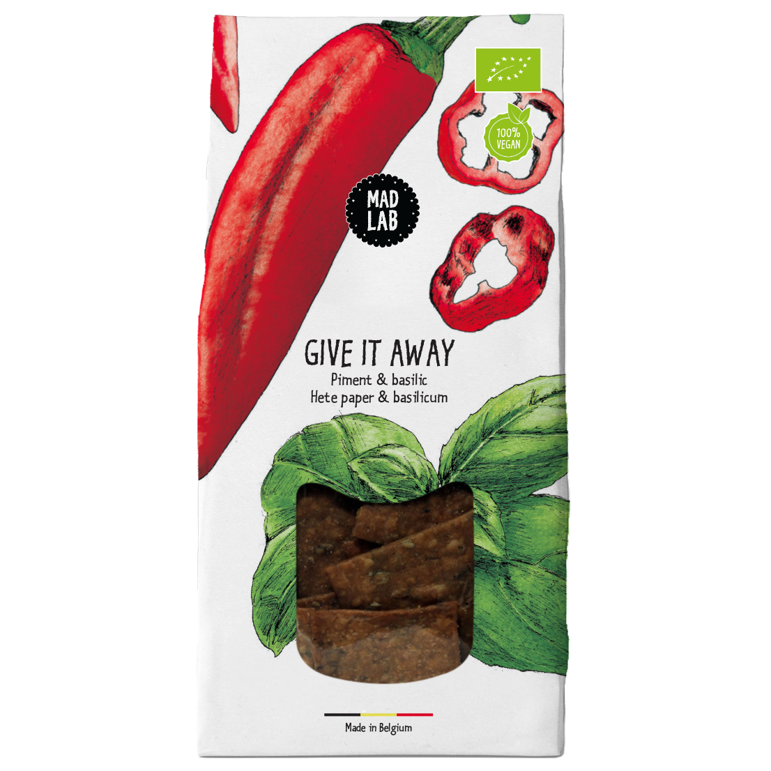 Peper en basilicum crackers "Geef het weg"