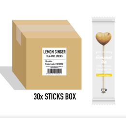 30 citron ingefær te-pop stænger (uden emballage og bakker)