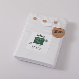 White Bamboo Split-Topper Fitted Sheet - (400TC Tanboocel) - Coco White