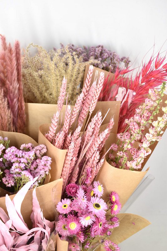 Mix dried flowers - pink - 15 varieties