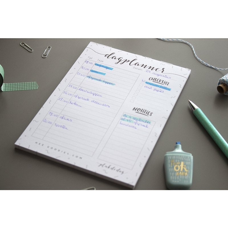 Daily Planner Paper A5 Black White // Notepad To Do Planner