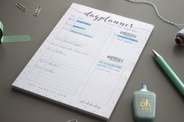 Daily Planner Paper A5 Black White // Notepad To Do Planner