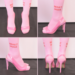 3-pakke %23StatementSocks BAD GIRLS CLUB "Message on Socks" Sokker i hvid, pink og rød gavesæt
