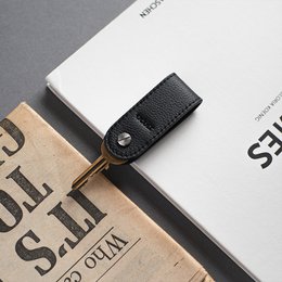 Minimalist Black Leather Key Organizer