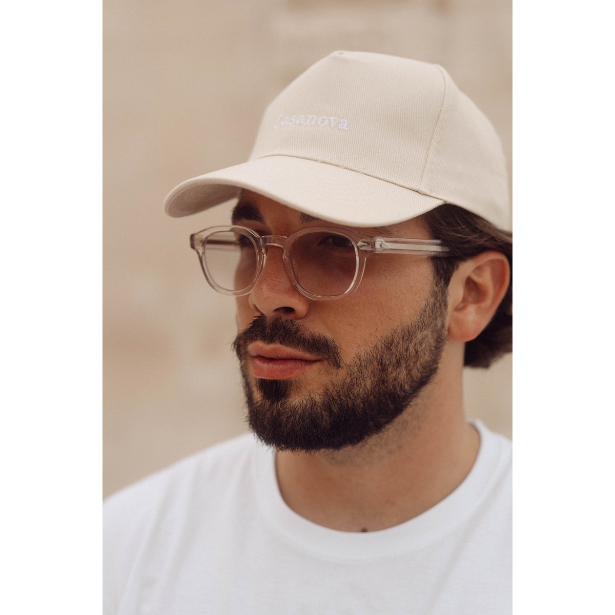 Gorra de algodón beige