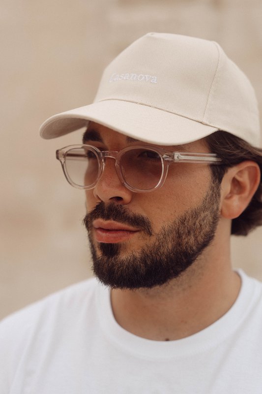 Casquette homme coton beige