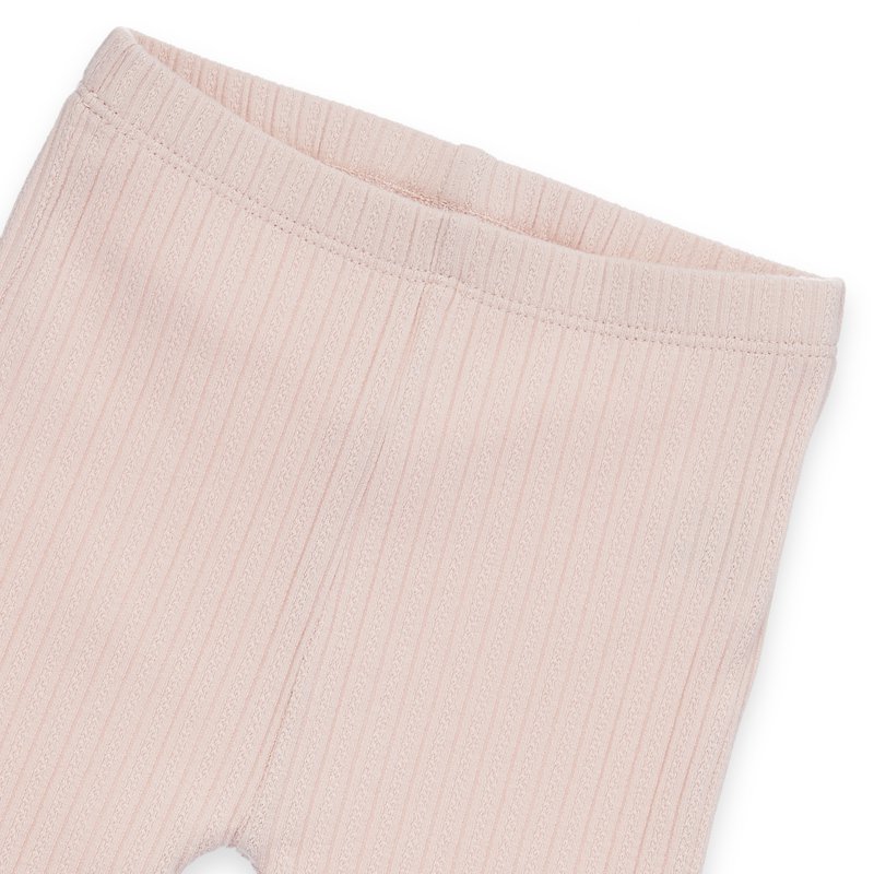 Baby -leggings - gestructureerde trui met Ajour -optiek en ruches - roze