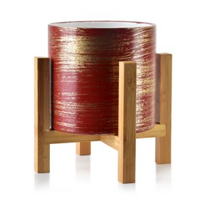 AVA Flowerpot 12.5x12.5xH:11.7cm on stand red-gold