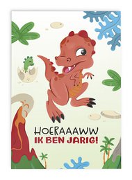Invitationer Børnefest Dinosaur // Sæt 6 stk