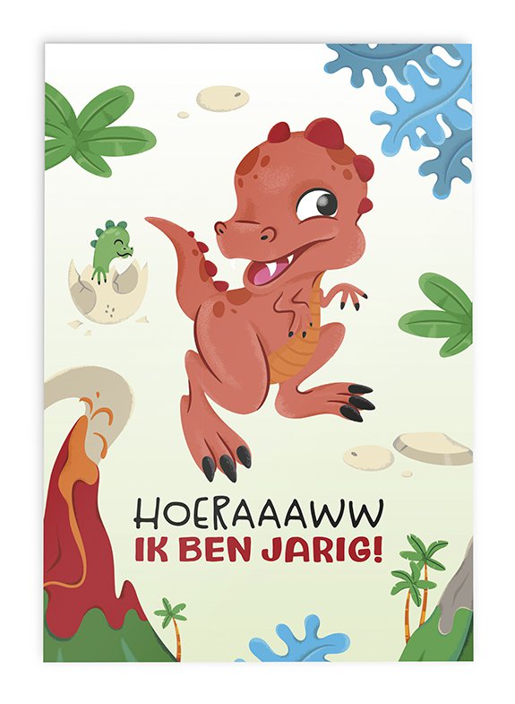 Invitationer Børnefest Dinosaur // Sæt 6 stk